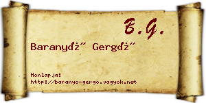 Baranyó Gergő névjegykártya