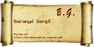 Baranyó Gergő névjegykártya